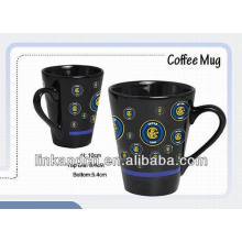 Haonai 8oz cônica caneca de café cerâmica preta com o seu design